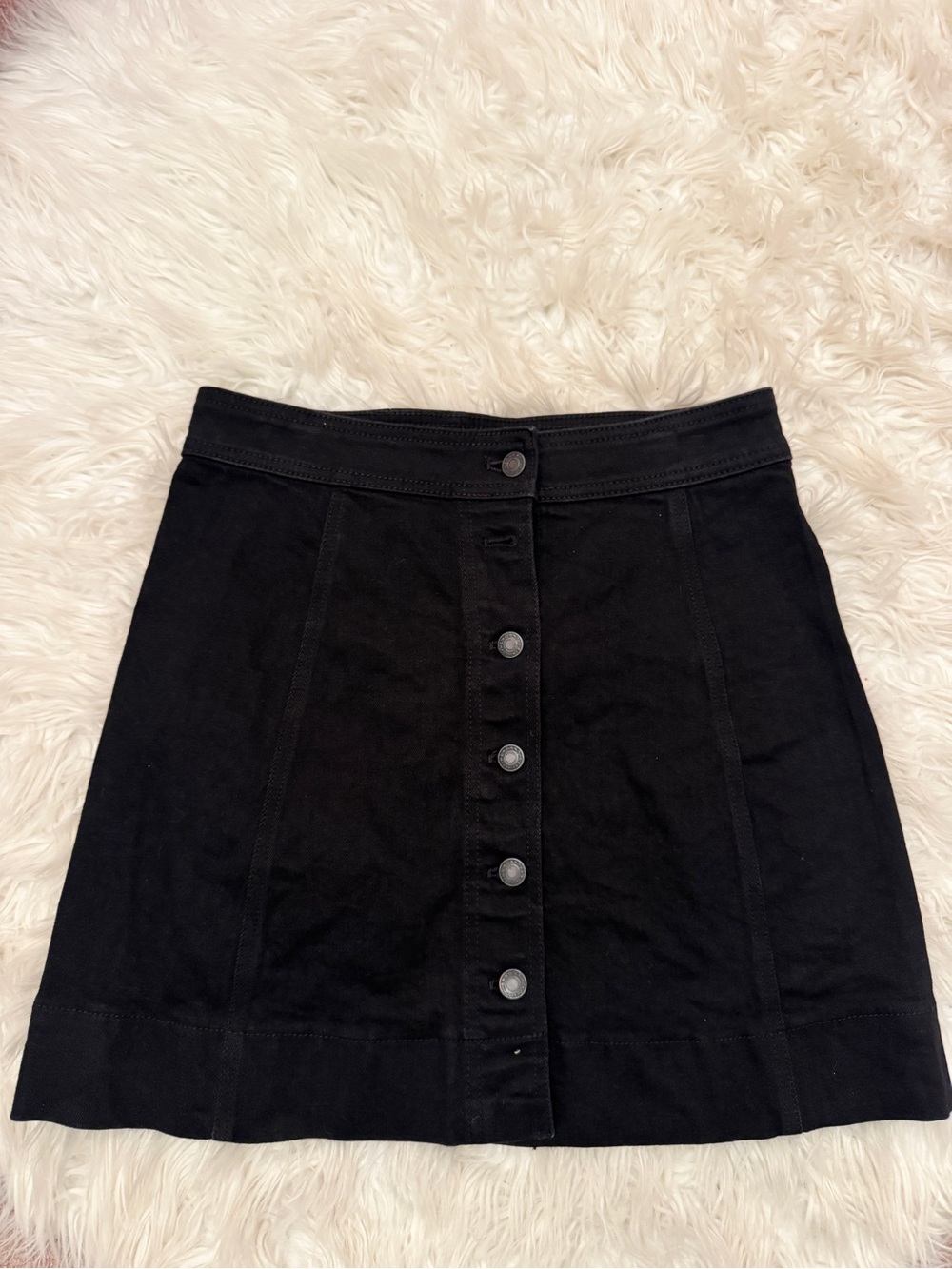 J. Crew Black Button-Front A-Line Skirt - Size 2